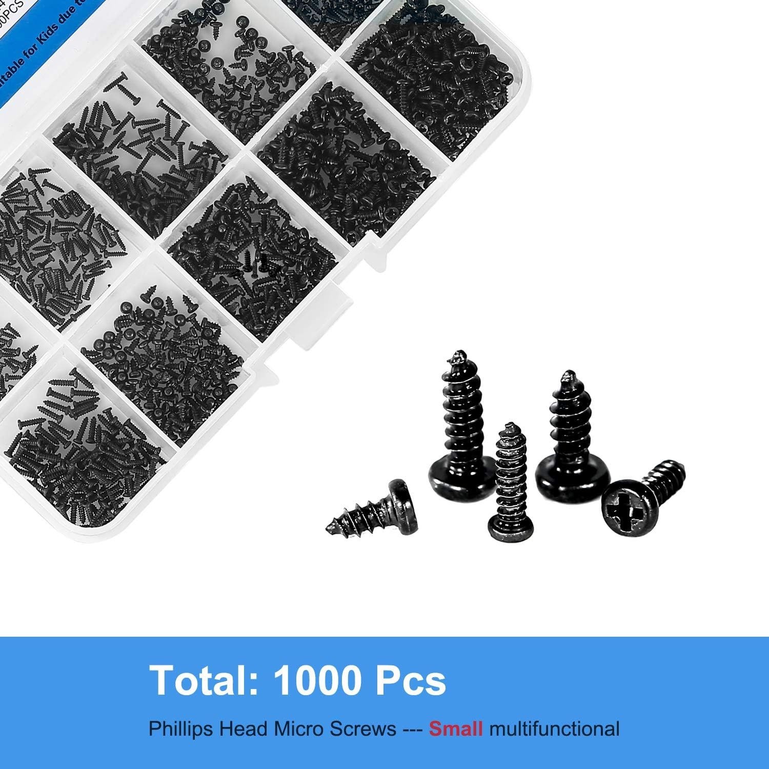 Essential 1000-Piece Phillips Micro Screws Assortment – Perfect for DIY Projects