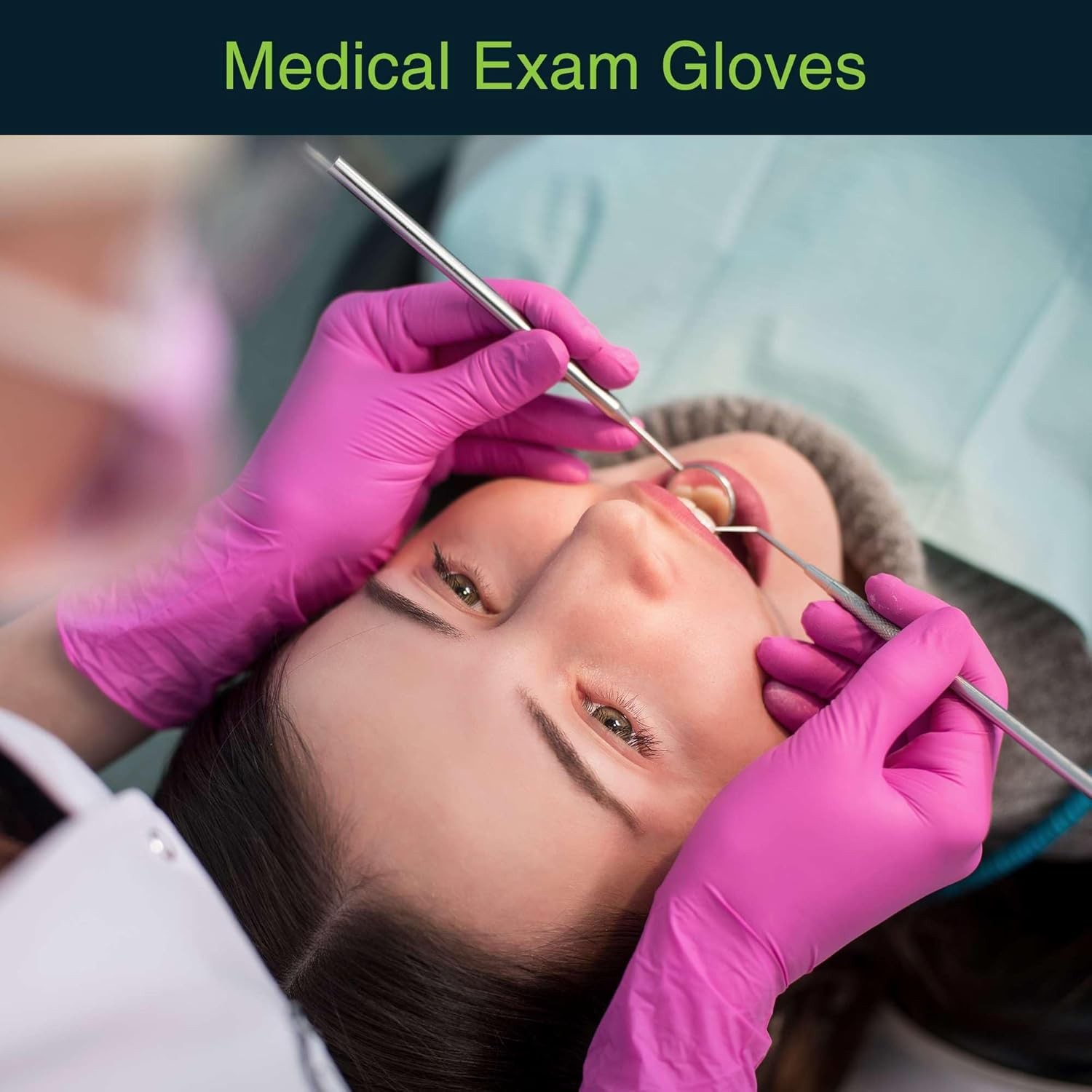 FifthPulse Nitrile Gloves Hot Pink Disposable Powder Free Latex Free Medical