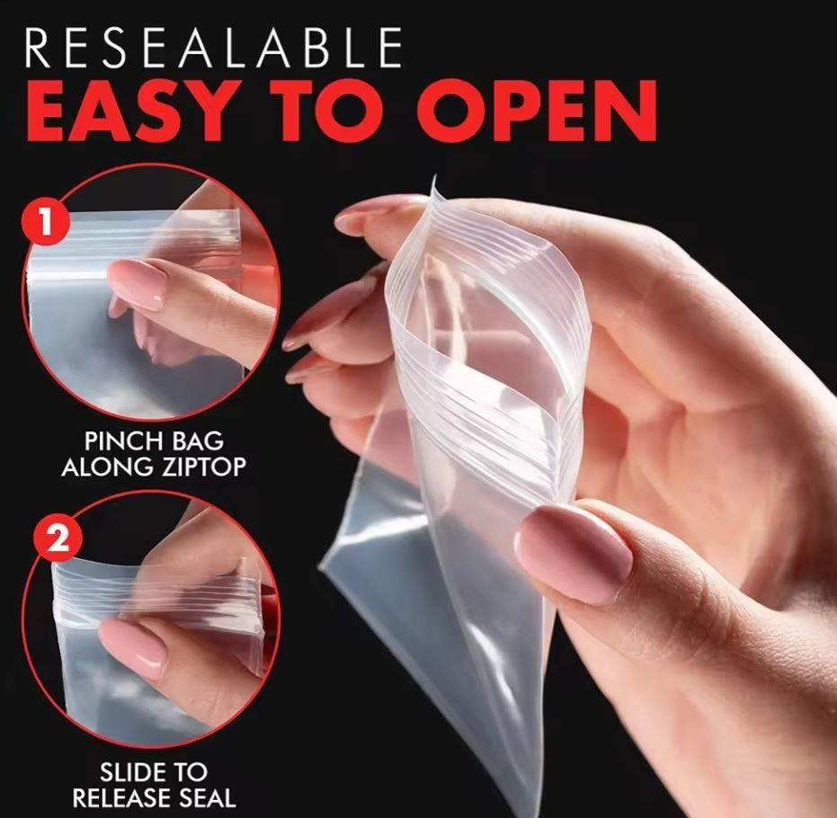 HEAVY DUTY 4 Mil Clear Zip Seal Bags Reclosable Top Lock Plastic Jewelry 4Mil