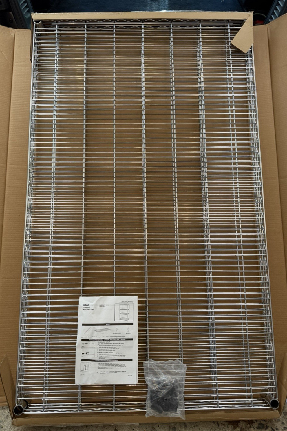 ULINE H-2407 Additional Stainless Steel Wire Shelves – 60 x 36 Box of Two – NEW!