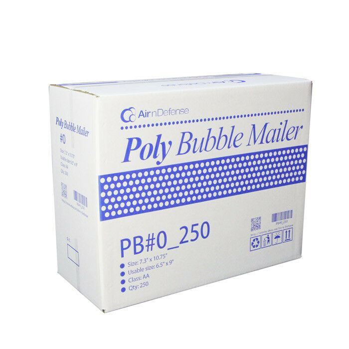 #0 6.5×10 Poly Bubble Padded Envelopes Mailing Mailers Shipping Bags AirnDefense