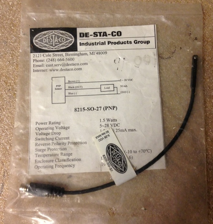 DE-STA-CO 8125-SO-27 HALL EFFECT CLAMPING SWITCHES #1556P