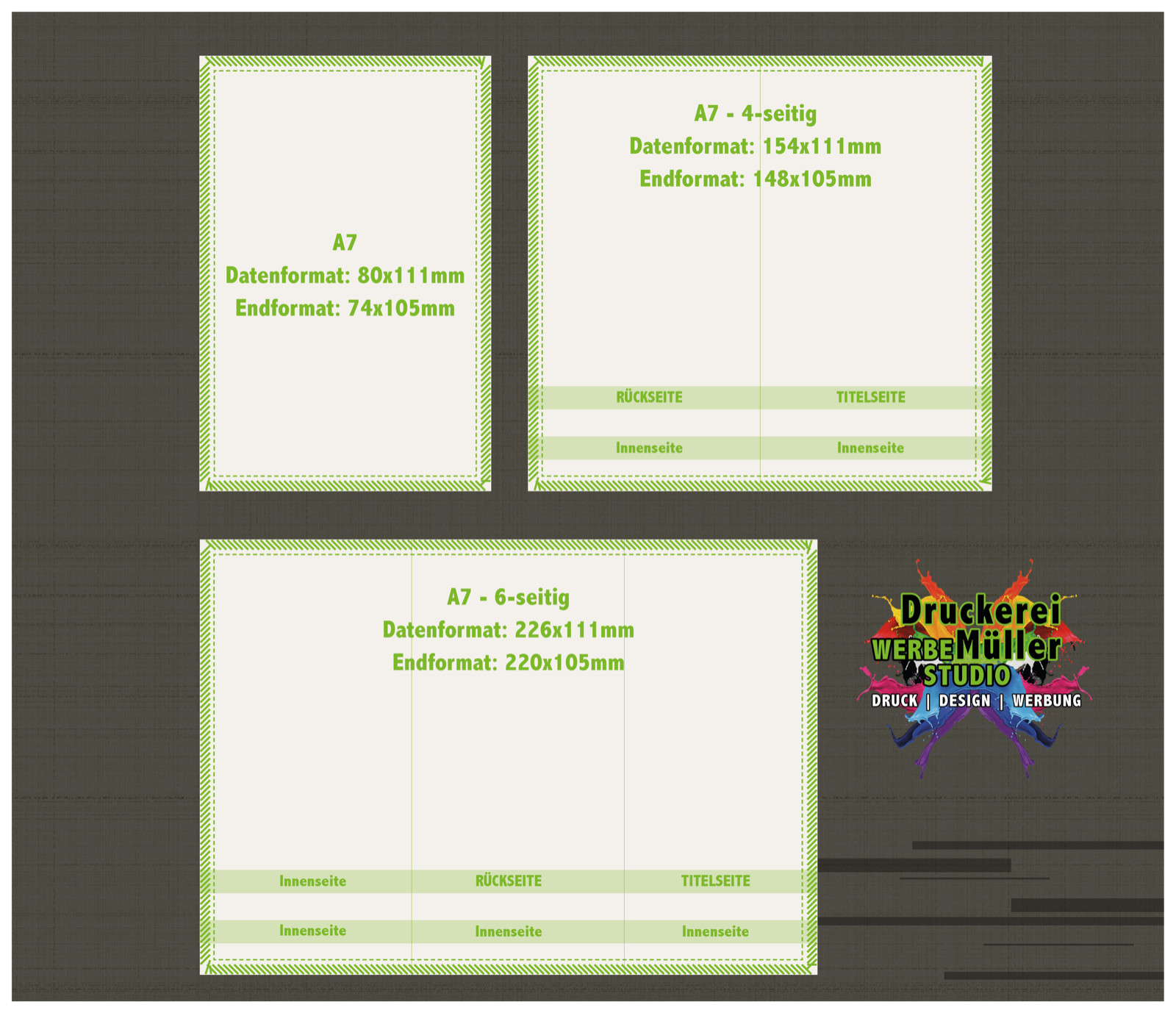 Flyer printing handout advertising slip folder color printing folding DIN