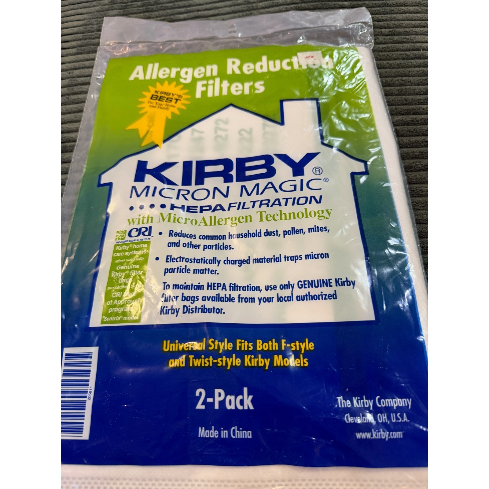 Kirby Micron Magic HEPA Filtration Allergen Reduction Vacuum Filters 2 Pack