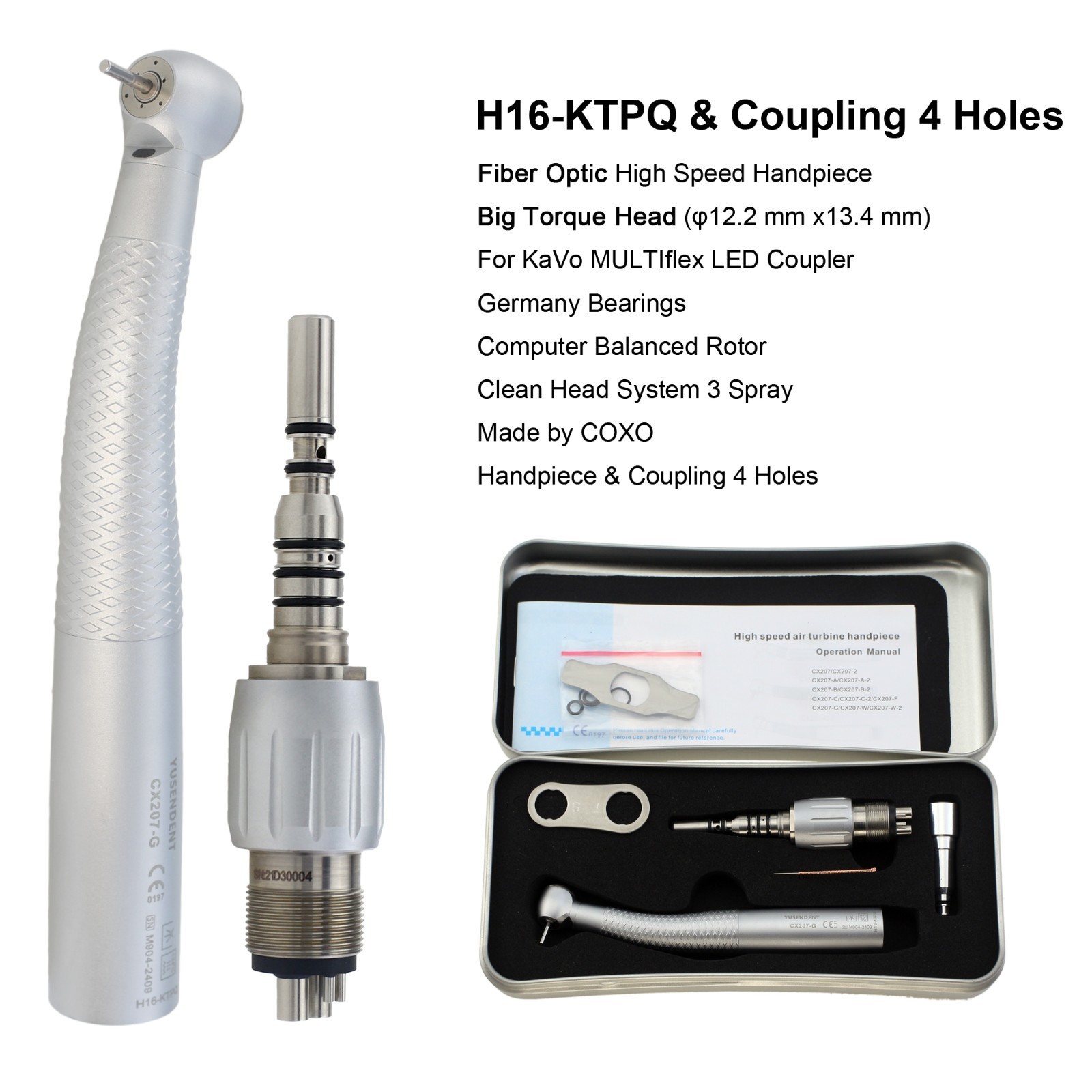 COXO Dental Handpiece Fiber Optic High Speed Turbine For KaVo MULTIflex Coupler