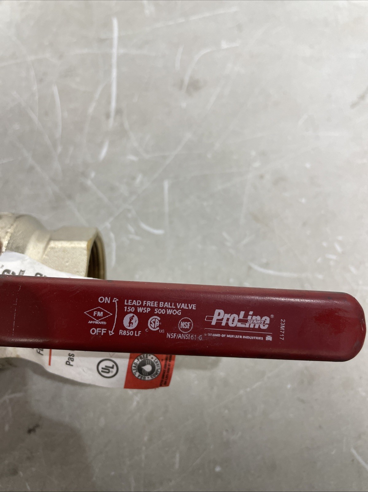 NOS Proline 107-007NL 1-1/2″ FIP x 1-1/2″ Brass FIP Ball Valve Full Port Lever