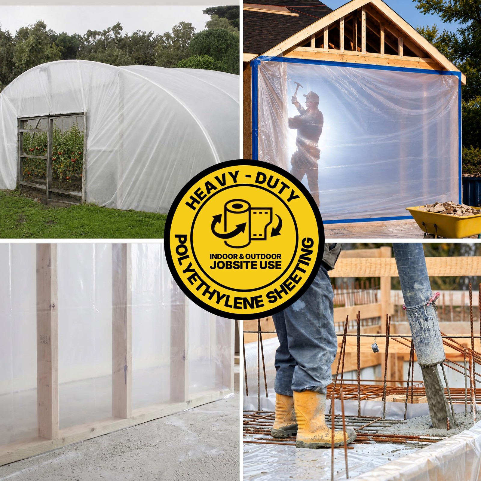 Lauco Heavy Duty Plastic Sheeting 10′ x 100′ Roll, 6 Mil Clear Polyethylene