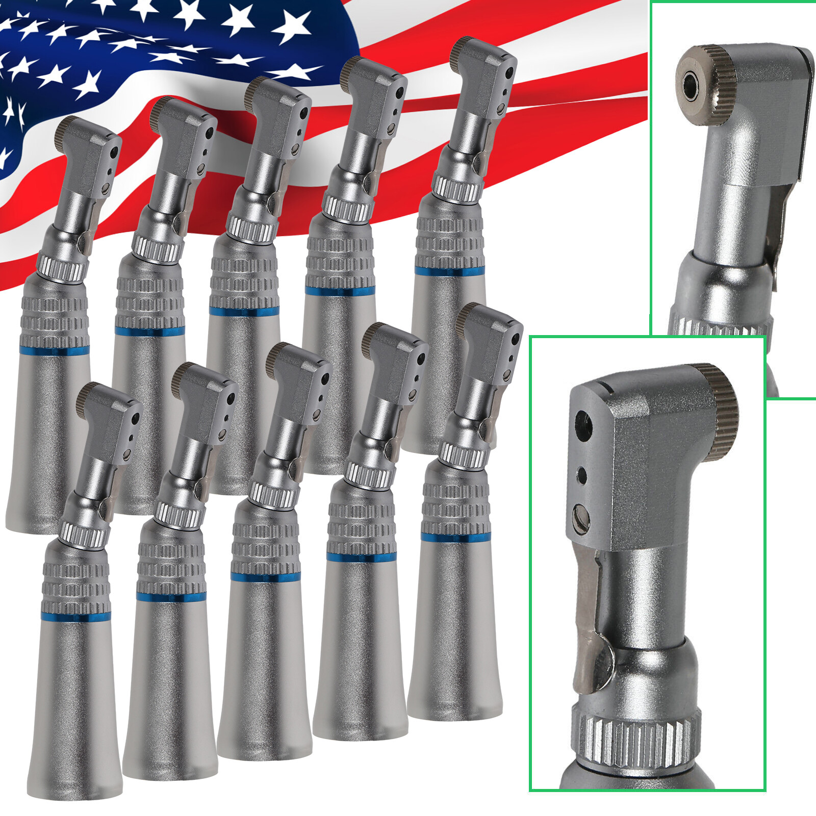 1-10 SEASKY Dental Slow Low Speed Handpiece Contra Angle Latch E-Type / RA Burs