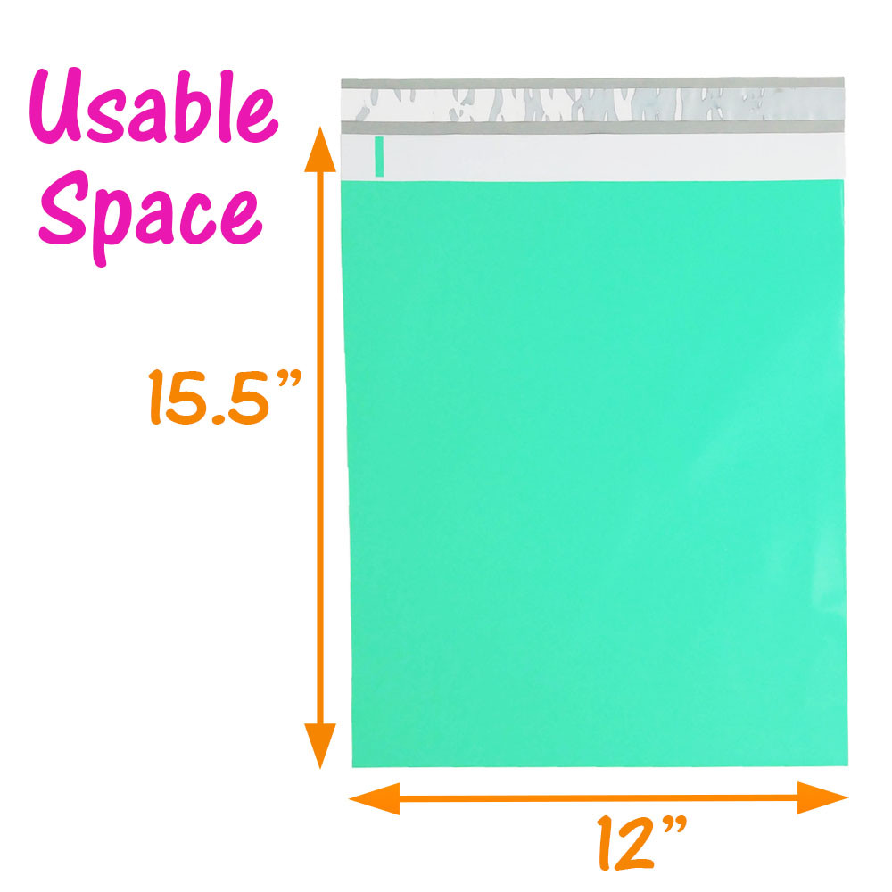 12×15 Pastel Pink &Teal Poly Mailers, HOT! NEW Designer Shipping Mailing Bags!