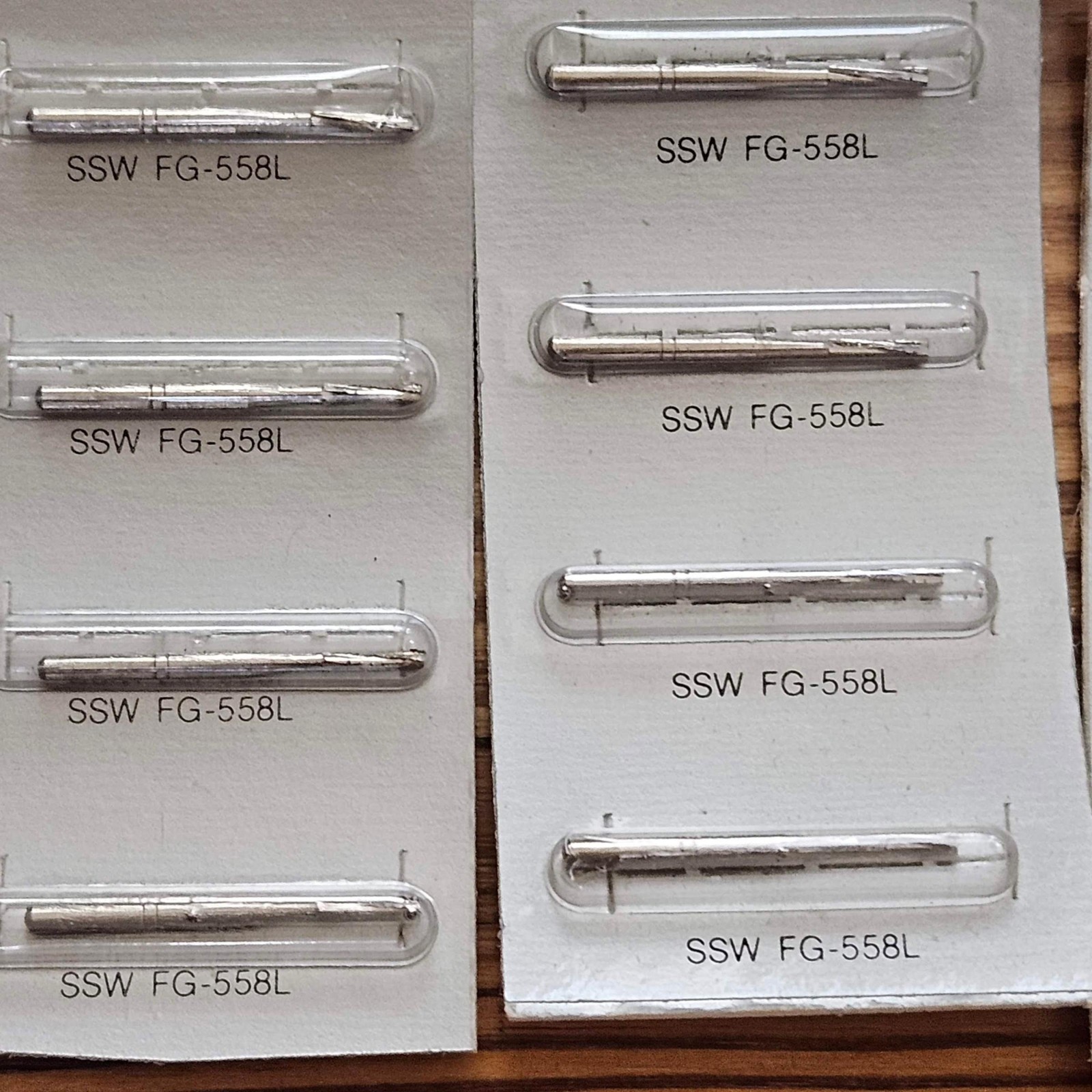 SS White #558L Dental Straight Burs, Carbide Steel, FG High Speed, 58 burs