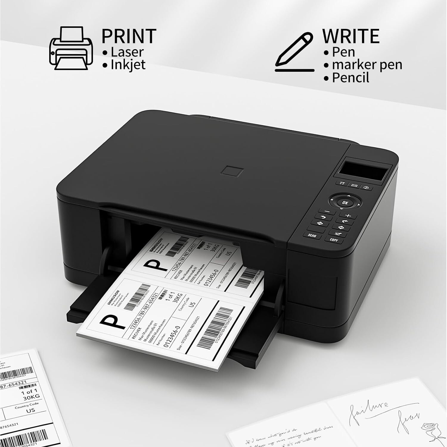 8.5″x5.5″ Shipping Labels Half Sheet Self Adhesive 2 Per Sheet Laser Inkjet 2 UP