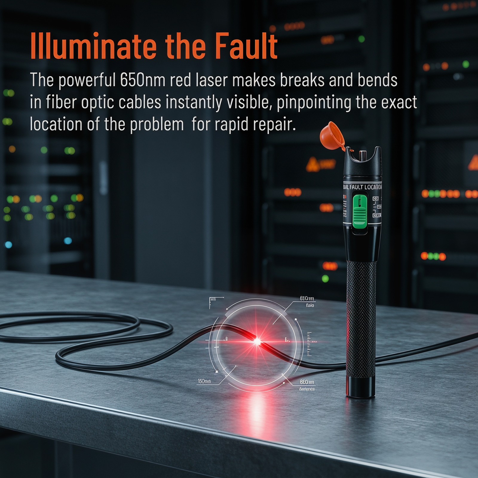 5/10/20/30/50/80/100KM Visual Fault Locator Red Light Fiber Optic Tester Tool