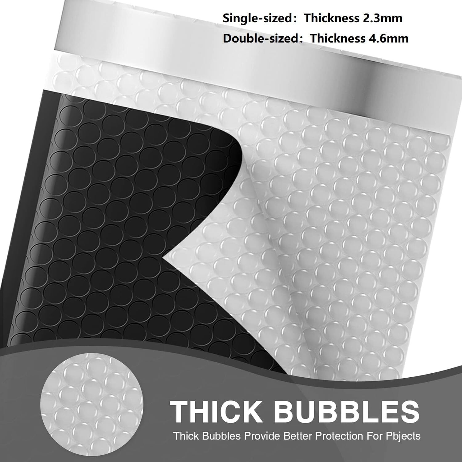 Jiaro Pack Poly Bubble Mailer Padded Envelope Mailing Bags 6×10″ 100Pcs Black