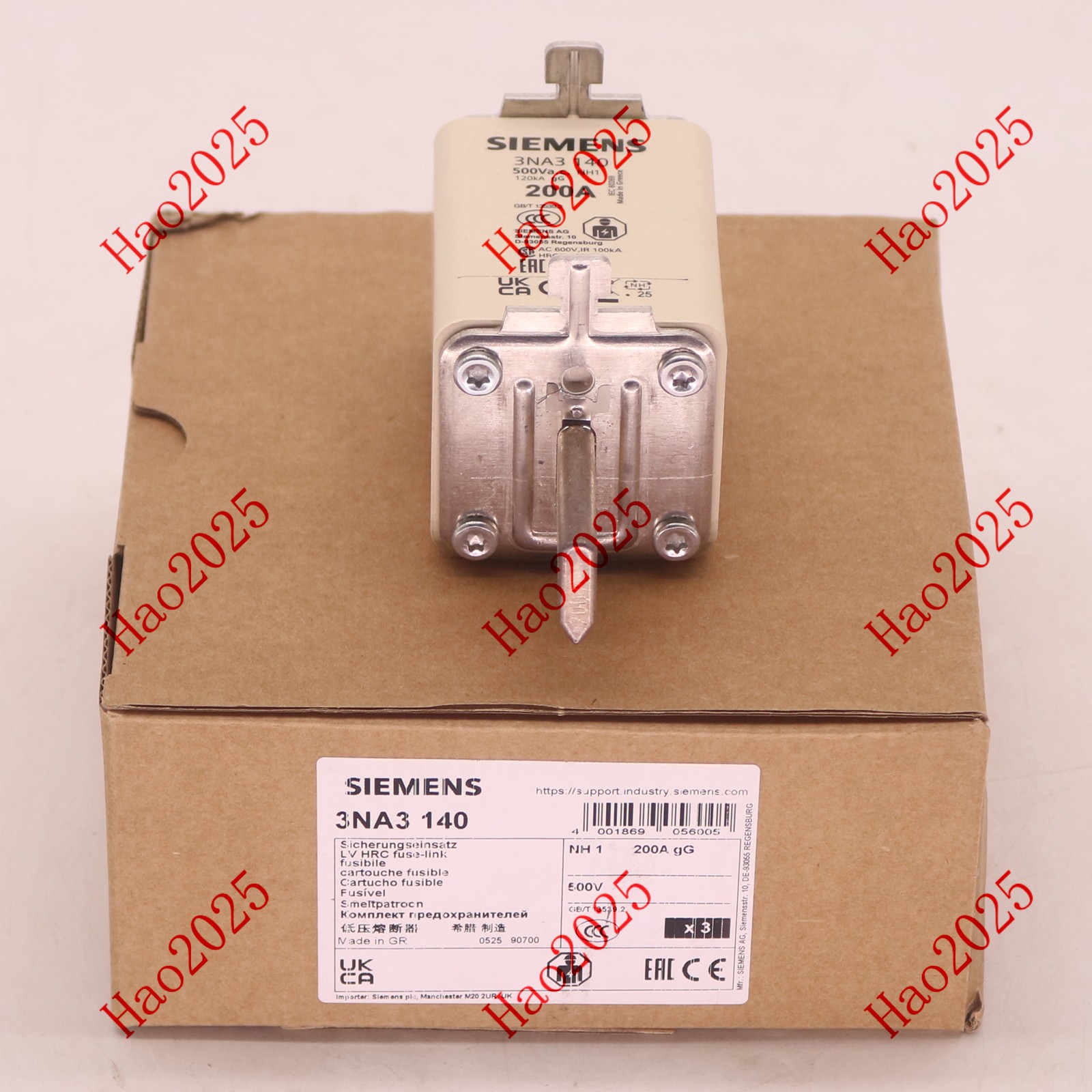 3PCS/1Box Siemens 3NA3140 NH1-gG 200A 500V Fuse -New free shipping