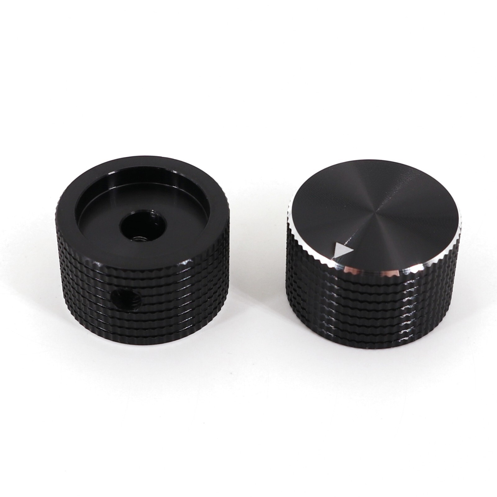 10Pcs 6.4mm 1/4” Black Aluminum 25 x 15.5mm Amplifier Audio Volume Rotary Knob
