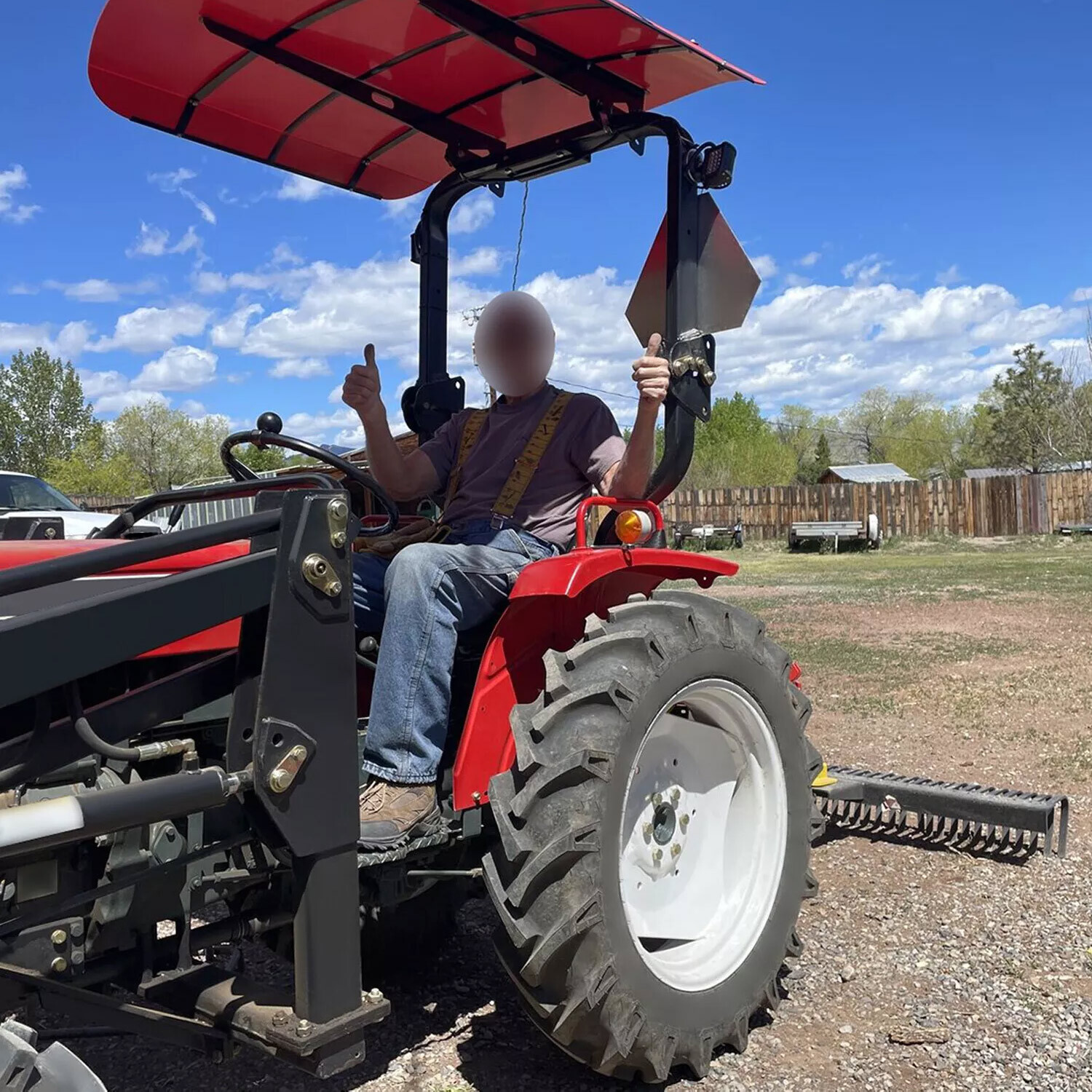 NEW Tuff Top Tractor Canopy Red For ROPS 52″ X 52″ w/ Mounting Accessories