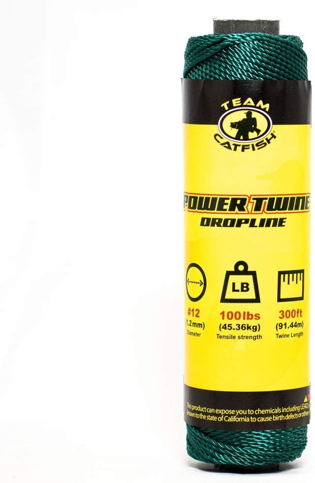 TEAM CATFISH Power Twine – Nylon Bank Line for Fishing, Bushcraft, Green