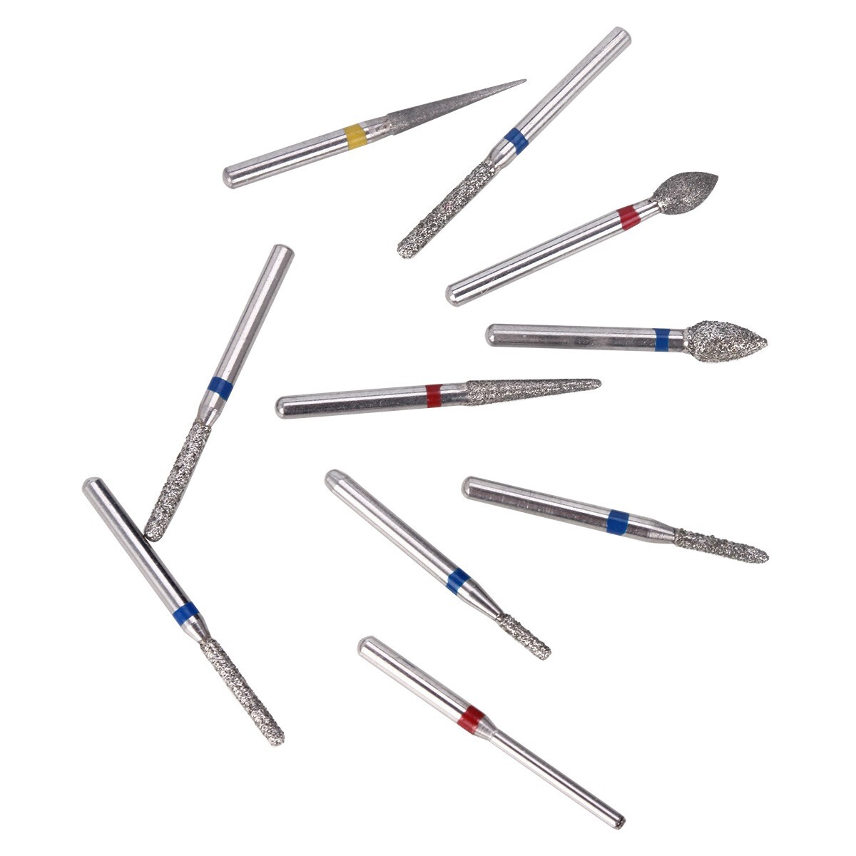 10pcs Dental Diamond Burs High Speed FG-112 Crown Preparation Anterior Teeth Kit