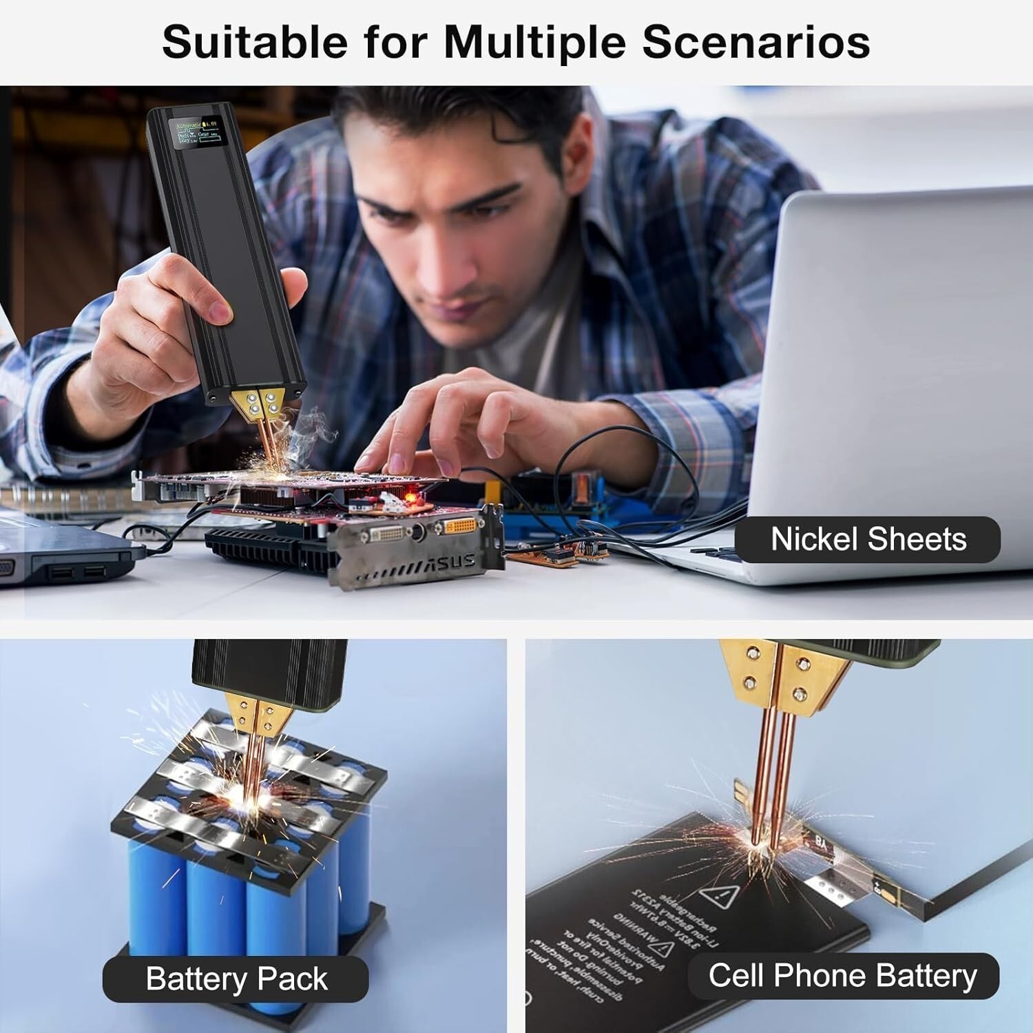 Battery Spot Welder 5000mAh Battery Portable Led Spot Welder for 18650 26650