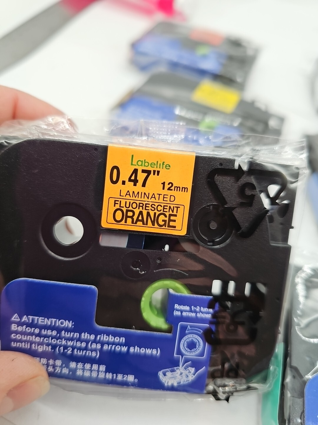 6PK Black-on-Color Compatible Label Tape for Brother TZe-B31-731 12mm 0.47 Inch