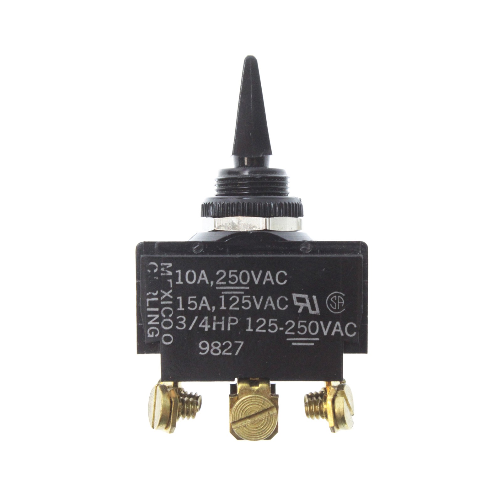 CARLING SWITCH 2GK724-D-4B-B ON/OFF DPST TOGGLE SWITCH, 10A/250V, 15A/125V