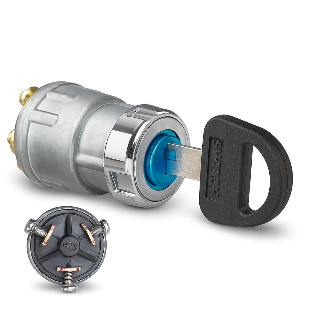 3-Wire Universal Ignition Key Switch for Cars, Buggies, Mowers and Go Karts