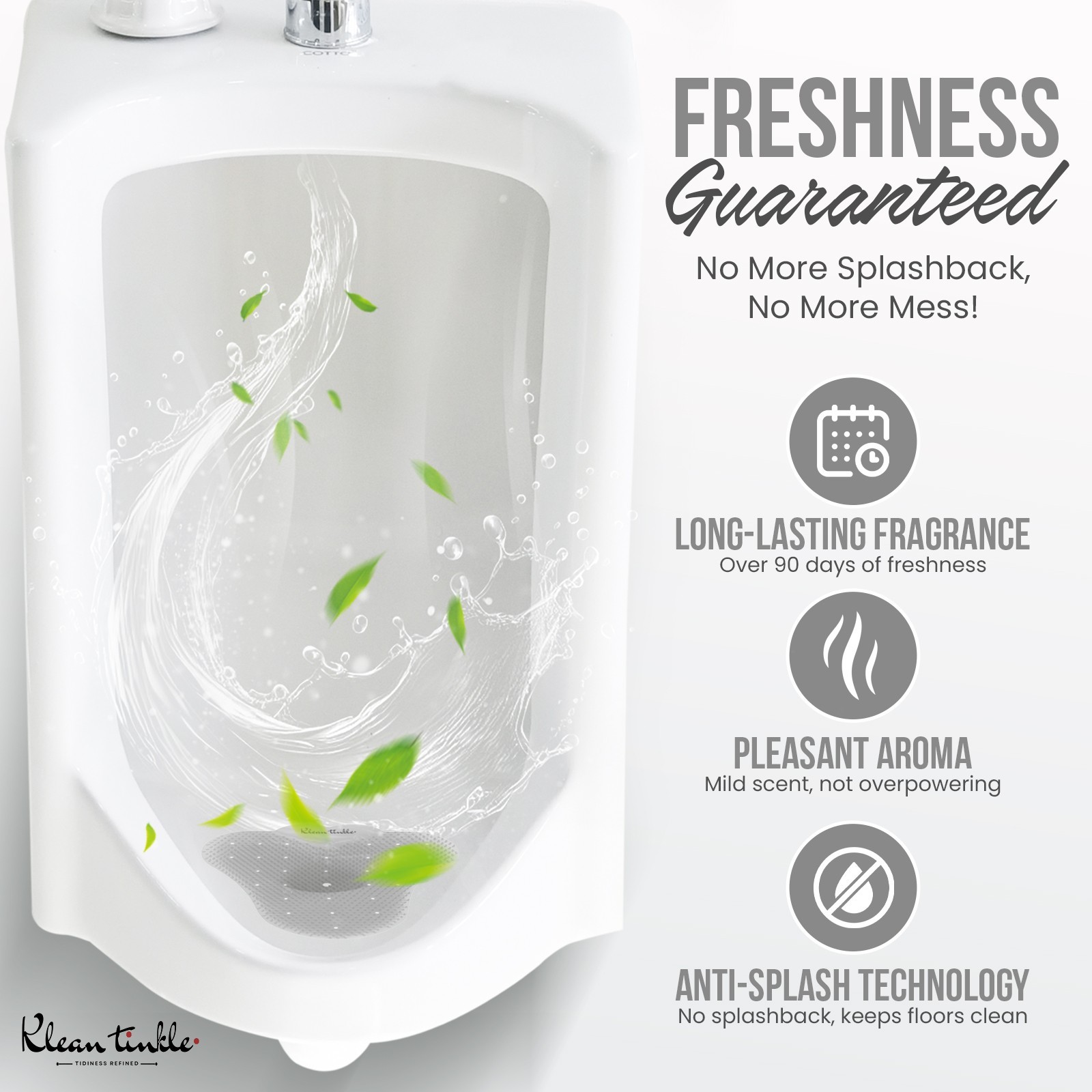 Pack of 3 Clear Triangle Restroom Urinal Mats 6.4″ Unscented Anti-Splash Screens