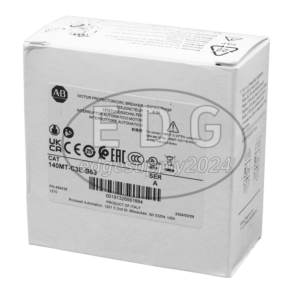 Allen Bradley 140MT-C3E-B63 C Frame, 4 – 6.3A,Motor Protection Circuit Breaker