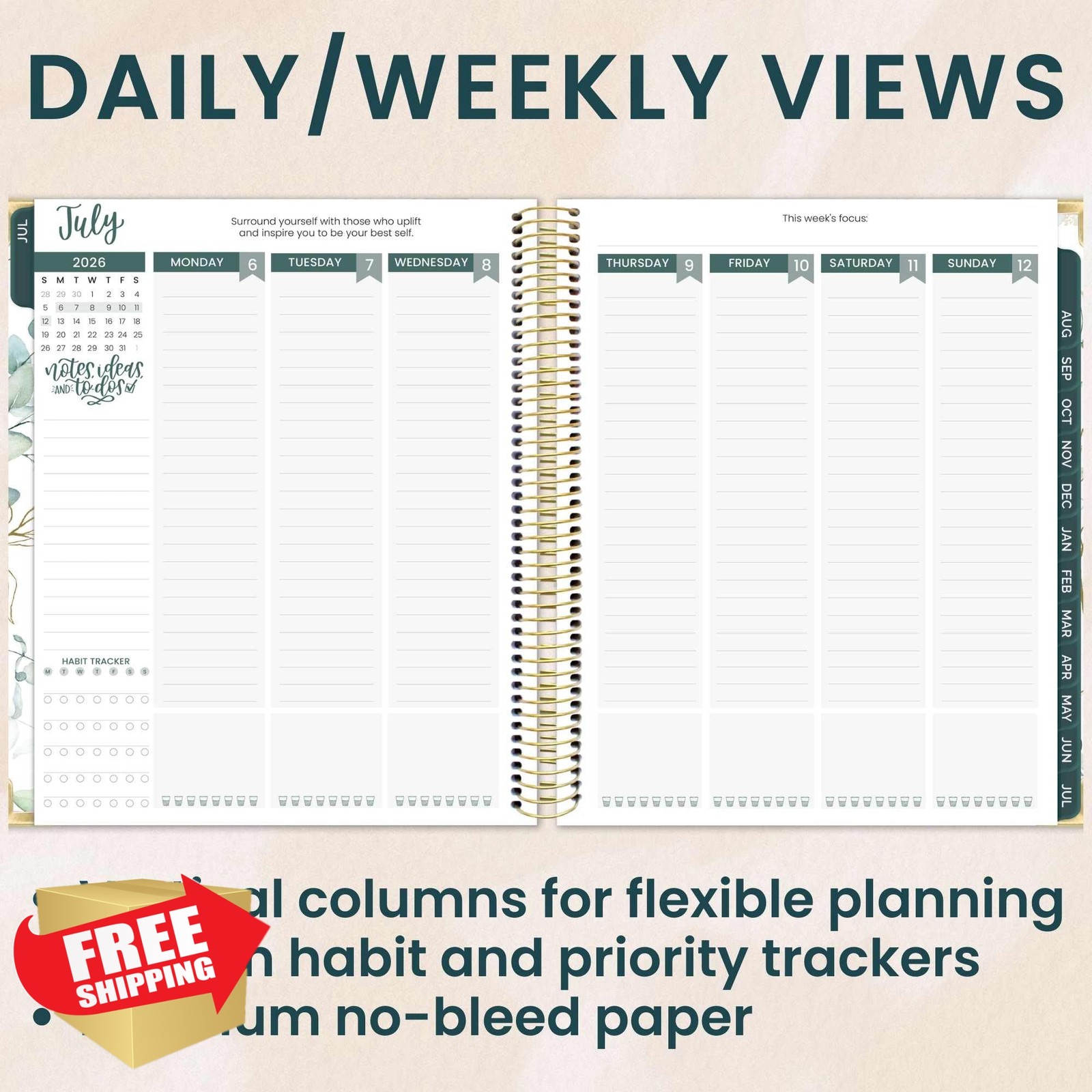 bloom daily planners 2026-2027 Eucalyptus White Planner