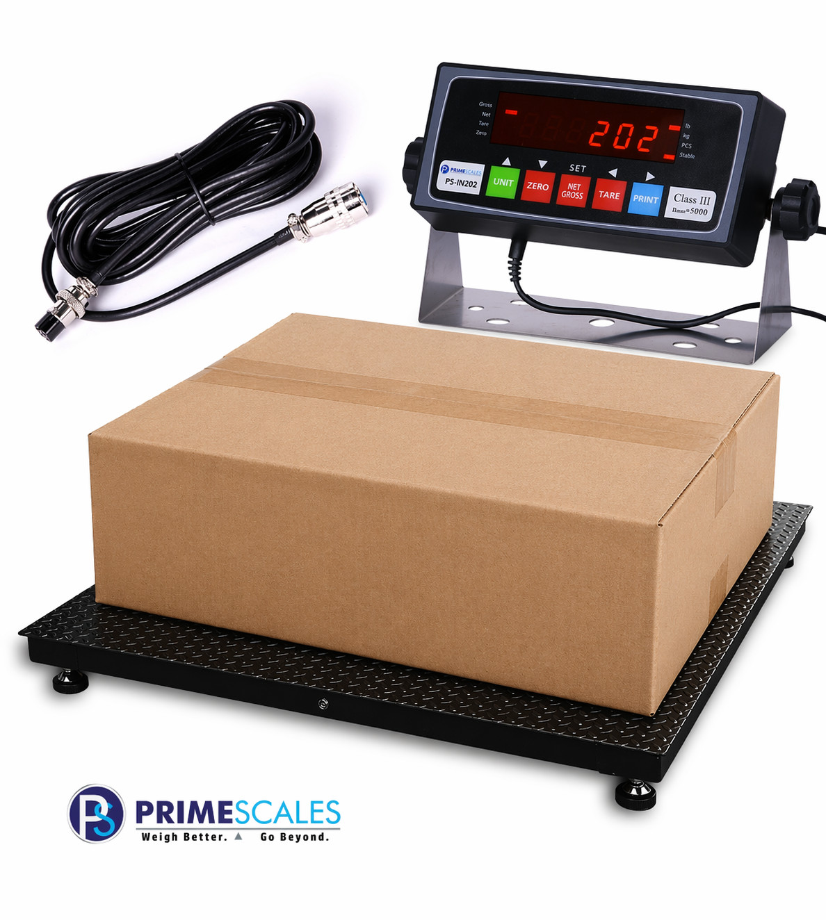 Heavy Duty 48″x48″ Floor Scale 2500 x 0.5 lb NTEP Approved with Indicator