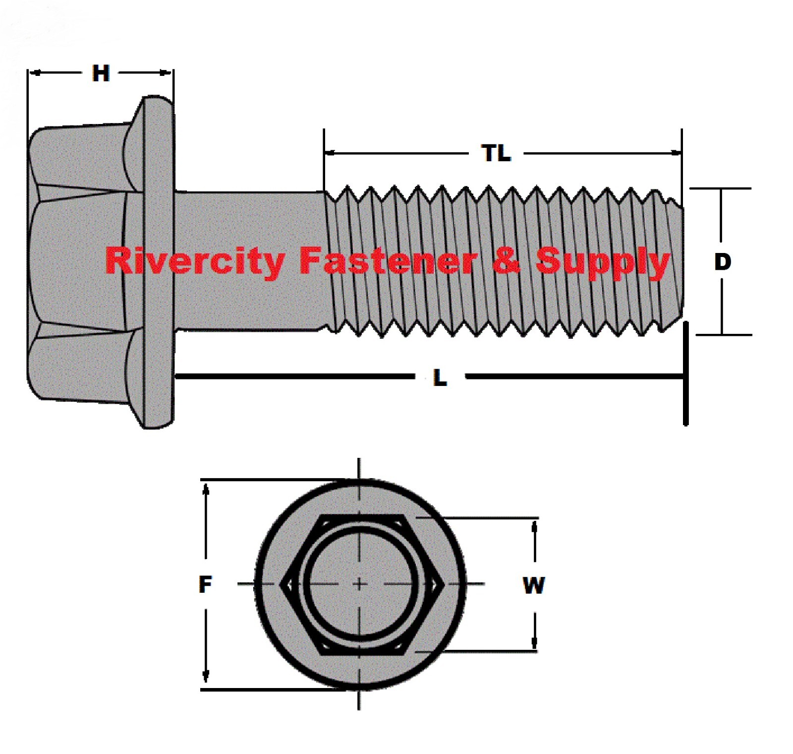 1/2-20×2-1/2 Grade 8 Flange Bolts 1/2 x 20 x 2.5 Screws 1/2×20 x 2-1/2″