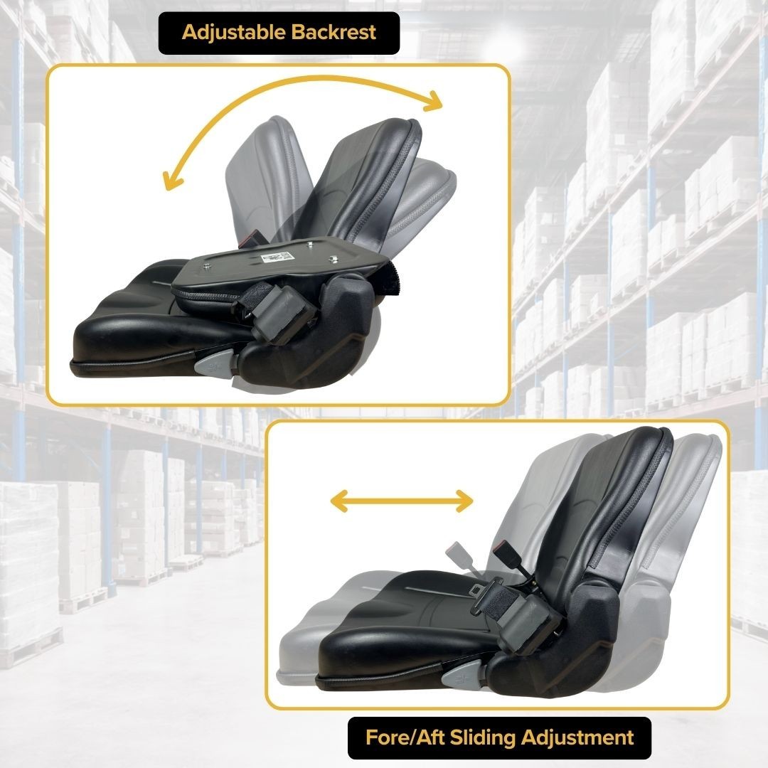 Universal Forklift Seat for Cat, Clark, Komatsu, Nissan, Yale, Toyota, Hyster