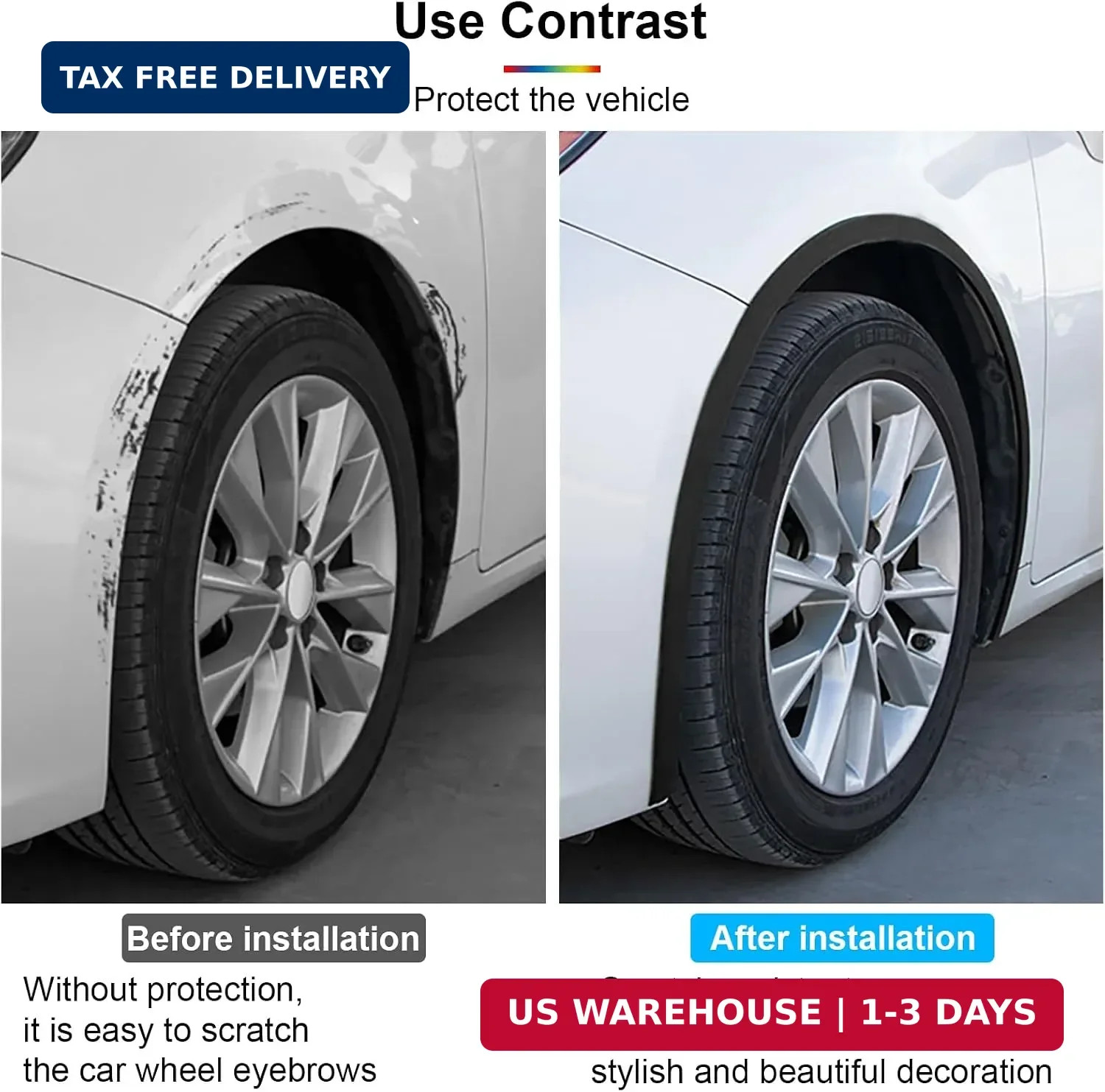 20Ft Car Wheel Arch Trim, Fender Flares Arches Wing Expander Car Wheel Eyebrow A