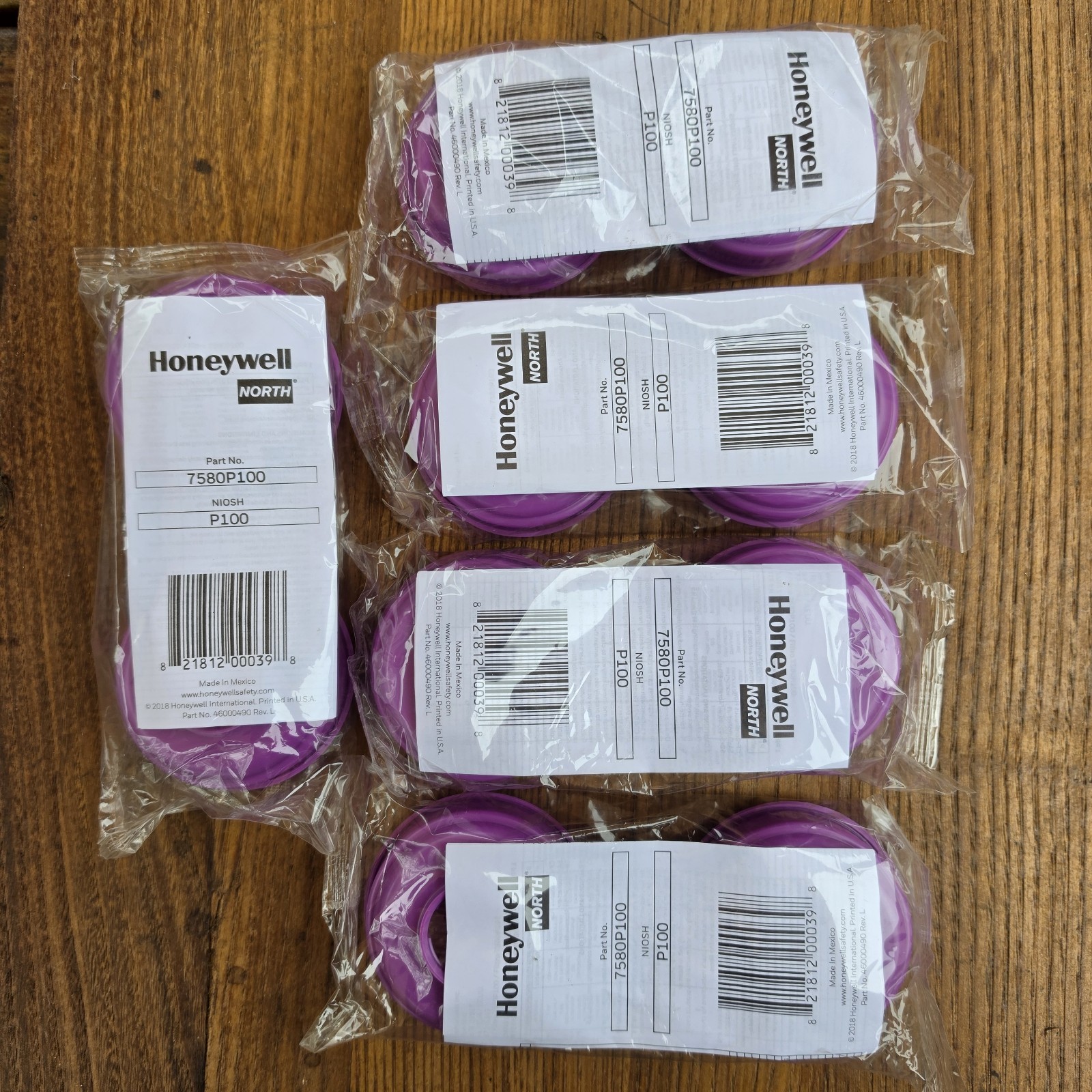 Honeywell North 7580P100 P100 – Respirator Cartridges LOT OF 5 Pairs