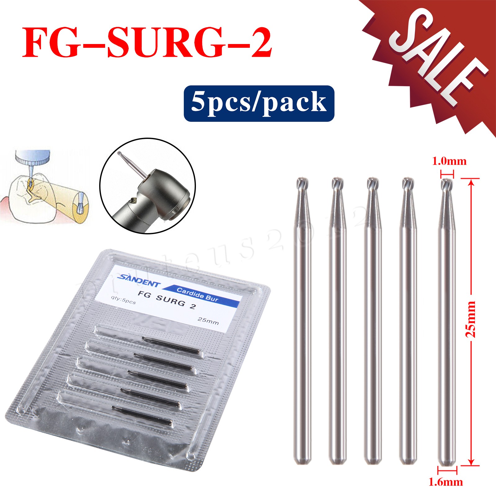 Dental Oral Surgical Bur Carbide Round Straight Taper Fissure Pear FG SURG