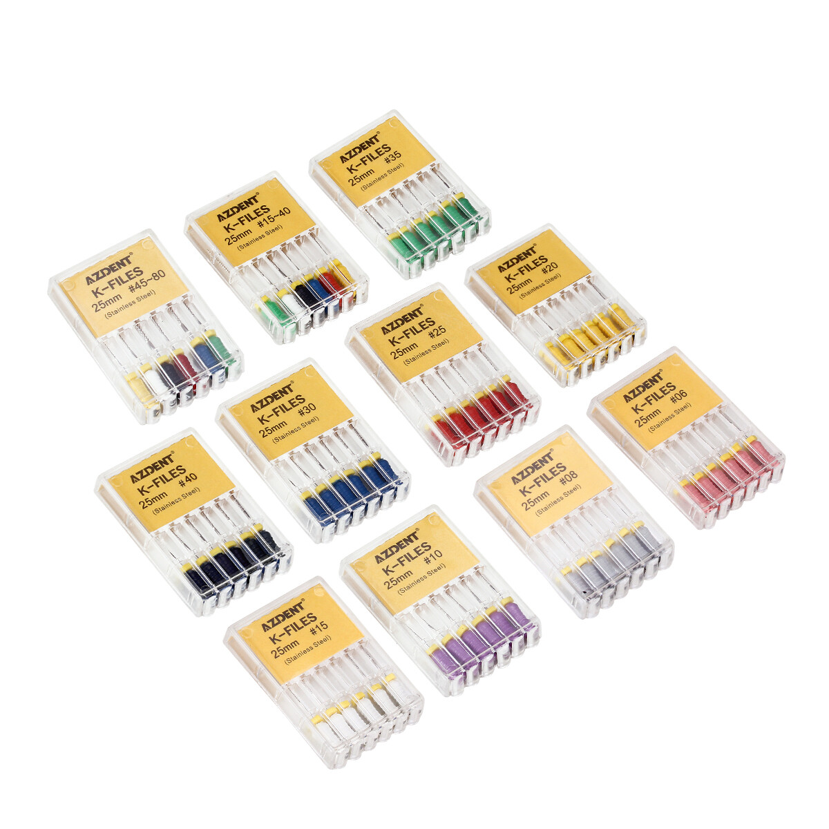 21mm /25mm Dental Endodontic Root Canal Hand Use K-Files Stainless Steel AZDENT