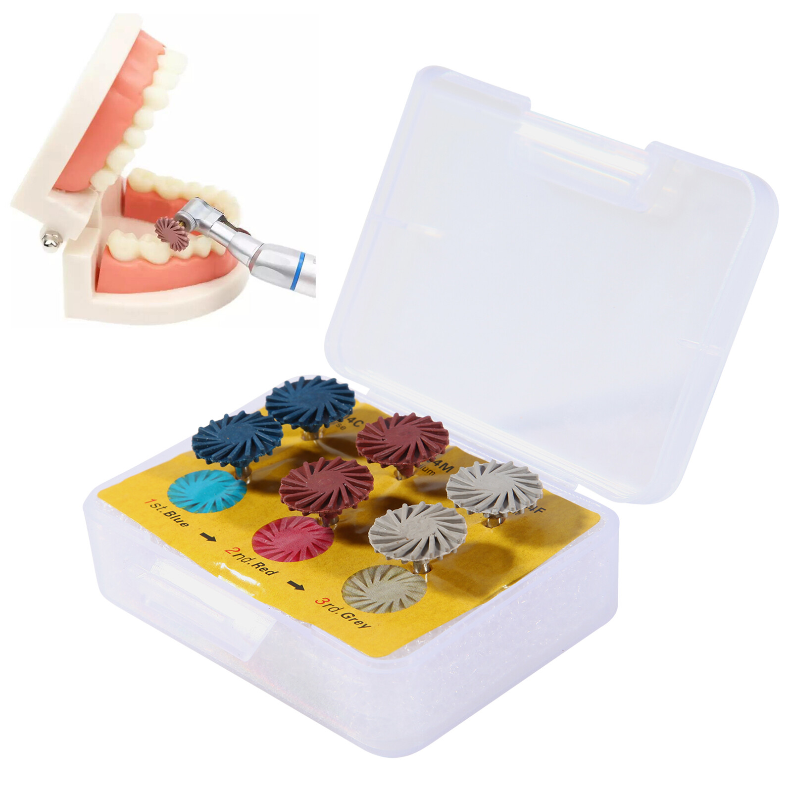 6pcs/box Dental Polish Kit Composite Resin Polishing Disc Spiral Polish Wheel