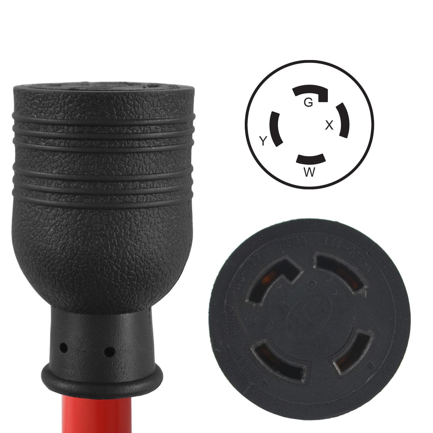 Conntek 20FT 30 Amp Generator Extension Cord NEMA L14-30 Twist Locking