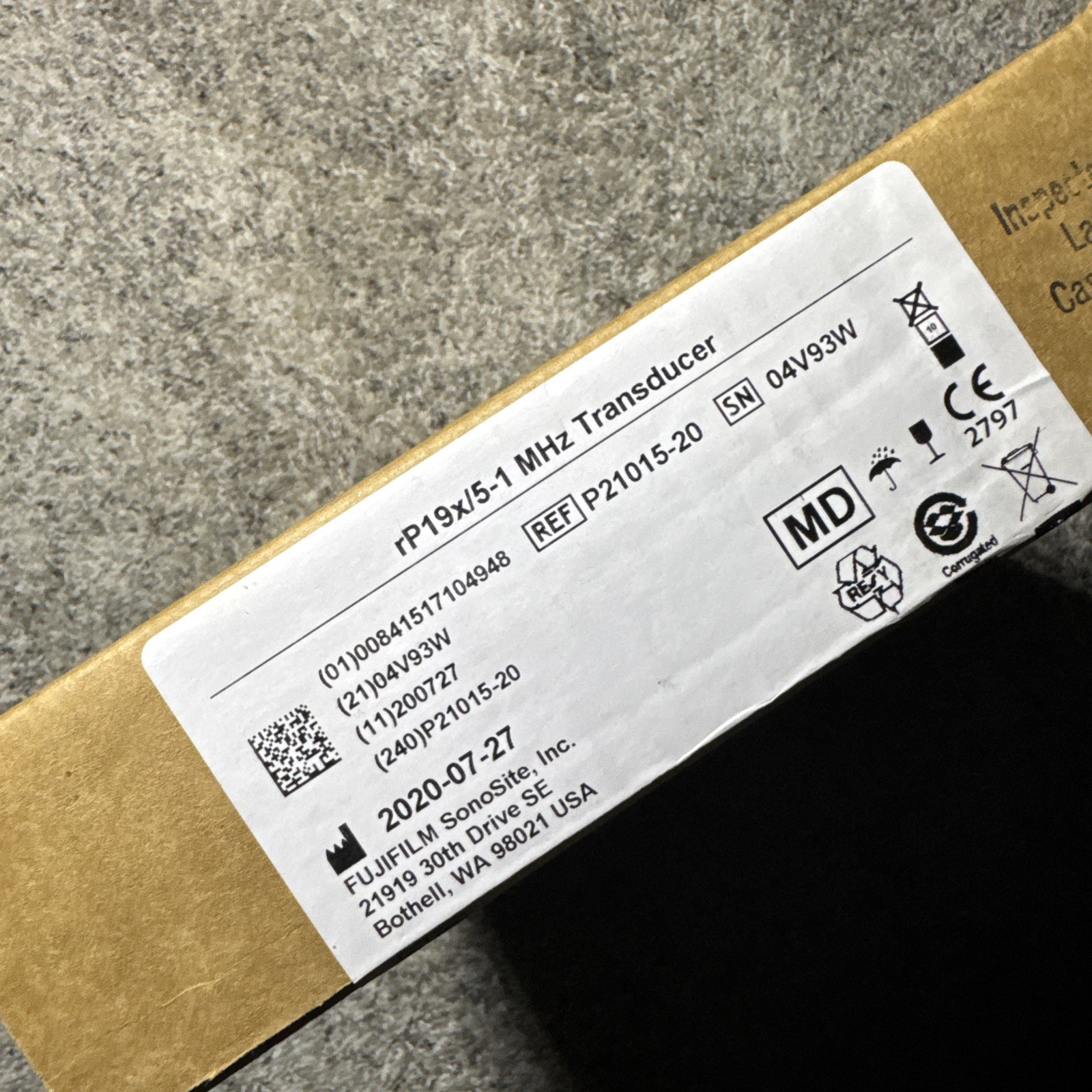 FUJI/SONOSITE rP19x Transducer PN: P21015-20