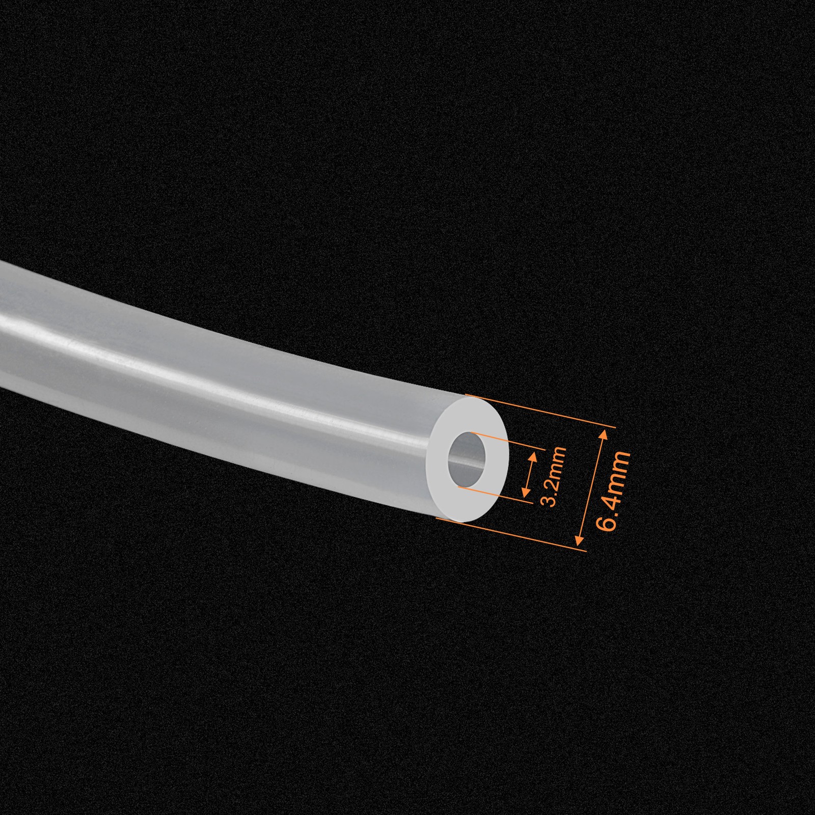Clear Silicone Tubing 1/8″(3.2mm) ID 1/4″(6.4mm) OD 1/16″ Wall 6.6ft Flexible