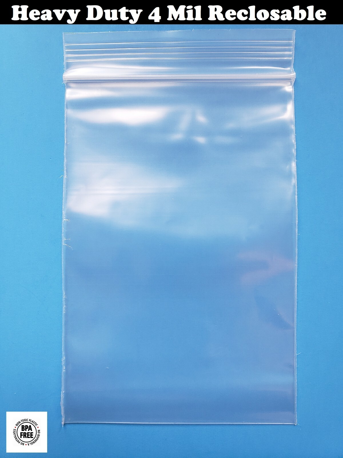 Heavy Duty Reclosable Clear 4Mil Bags 4 Mil Top Lock Zip Seal Plastic Baggie