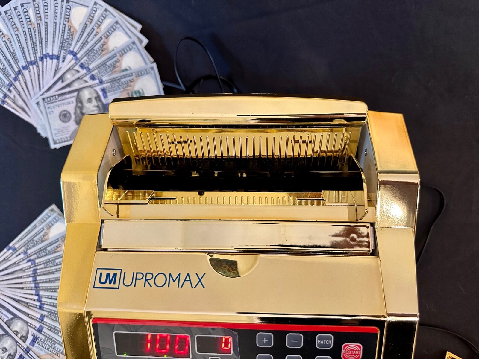 Upromax Gold Money Bill Dollar Counter UV/MG Detection + Counter Display NEW💰🔥