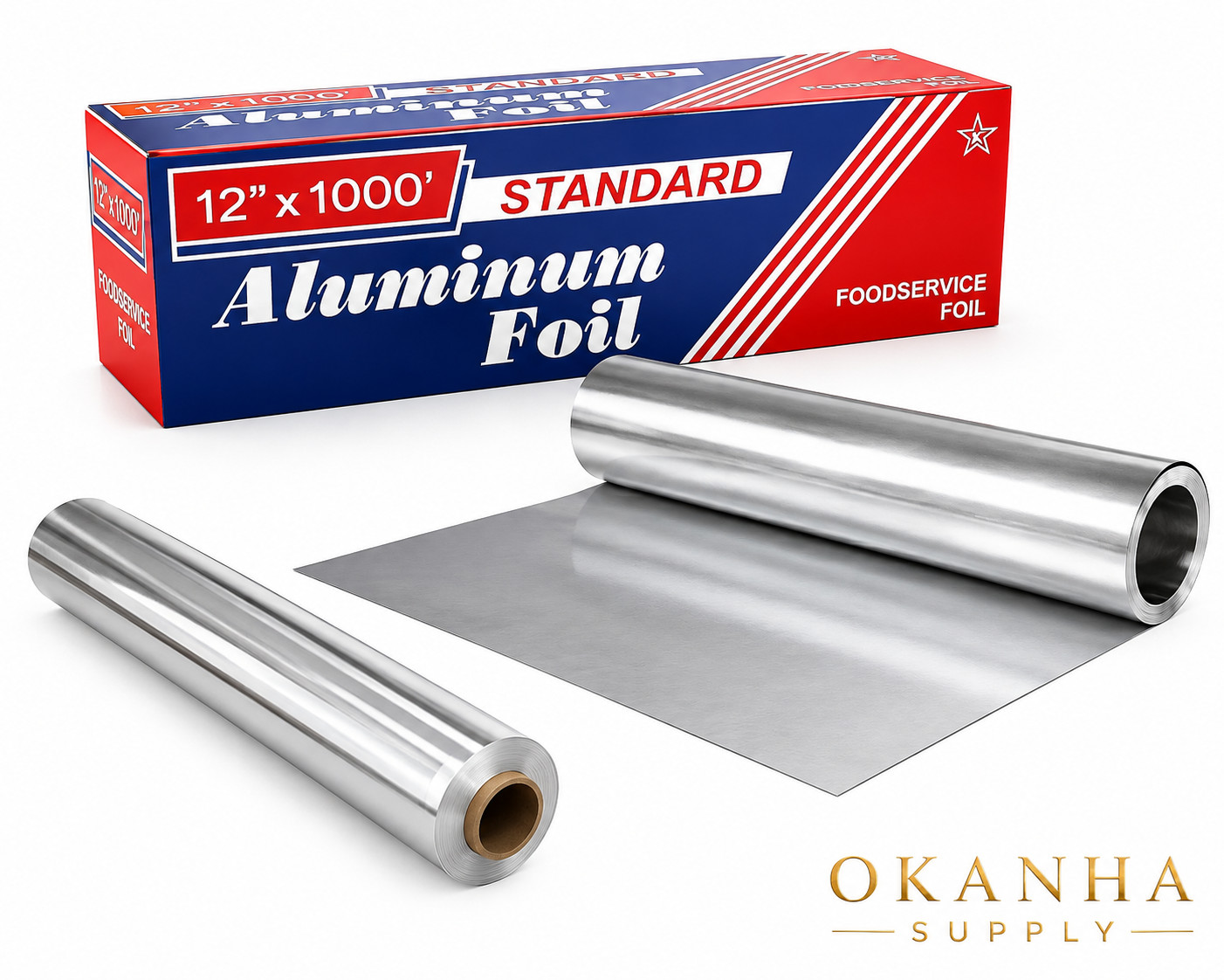 12″ x 1000 Ft Commercial Aluminum Foil Roll Foodservice Heavy Duty Wrap
