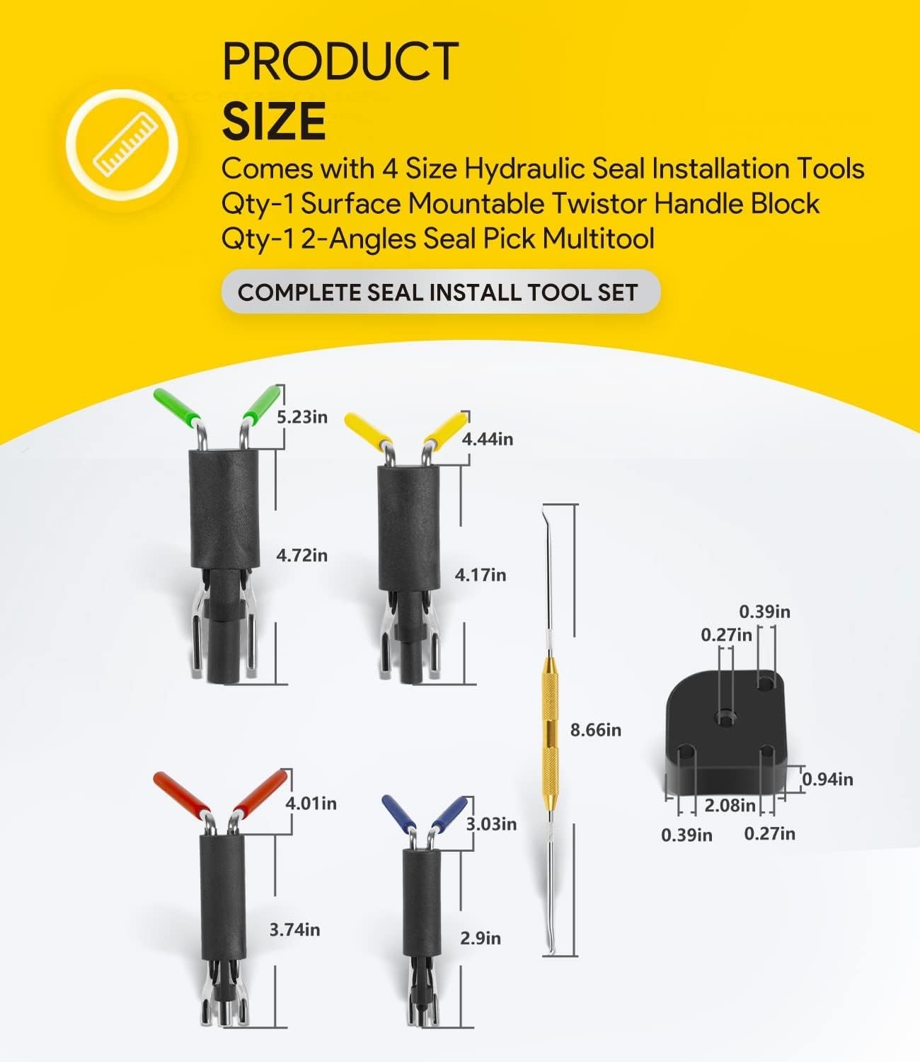 6 Pack Hydraulic Seal Installation Tool Kit for Cylinder Repair