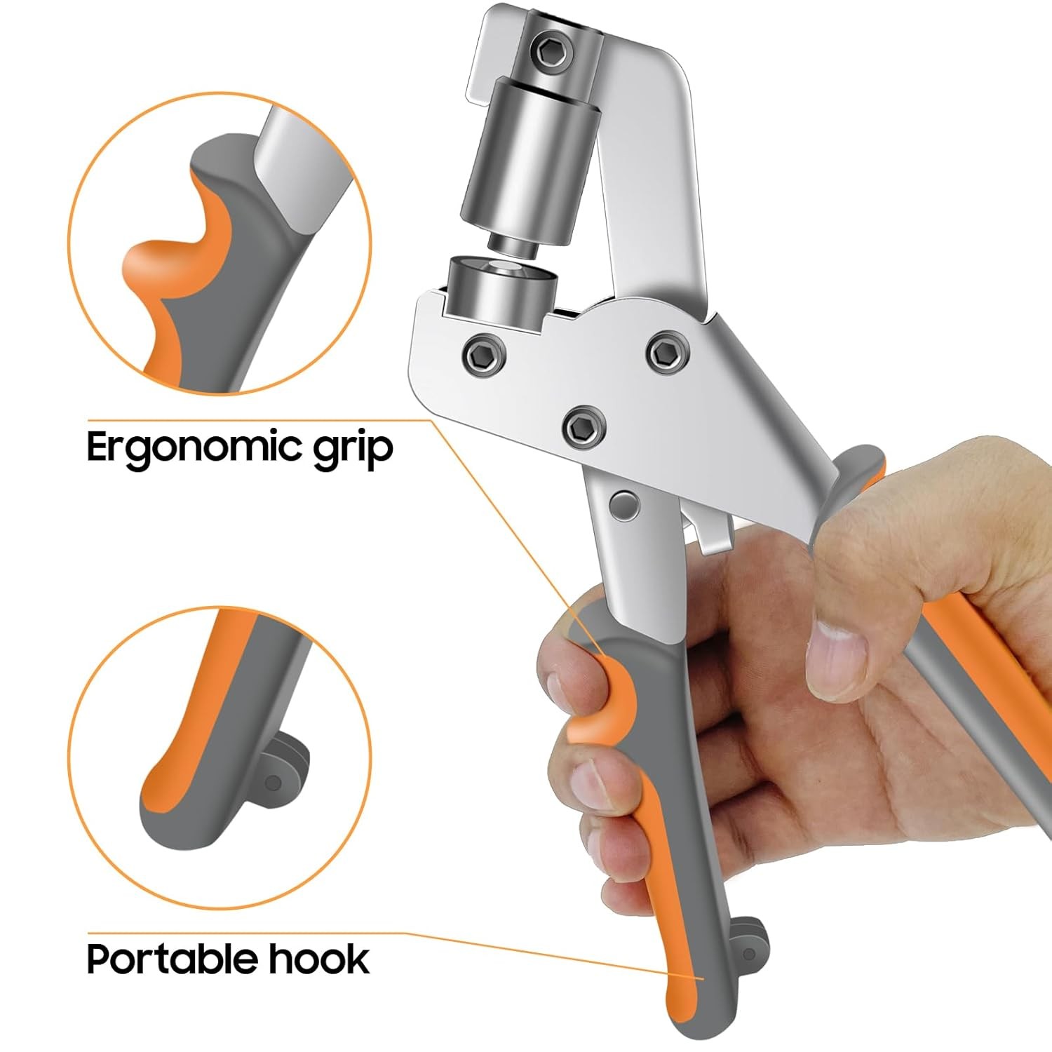 New Grommet Tool Kit with Bag, 1/4 & 3/8 Inch Handheld Eyelet Tool Kit For DIY