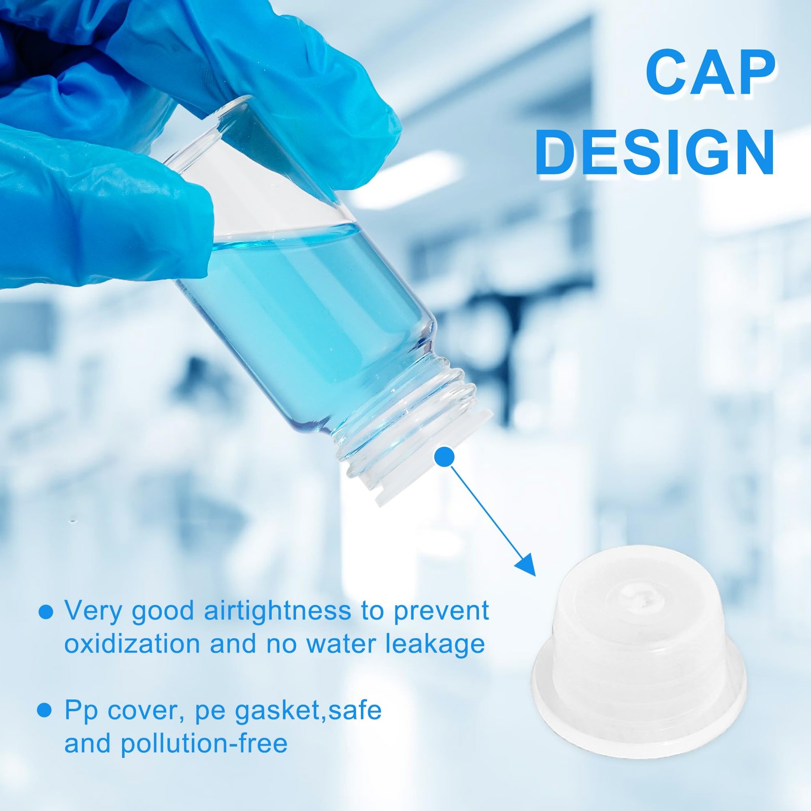 ETTSNU 20ml Clear Glass Vials with Screw Caps and 0.7 Ounces, Transparent