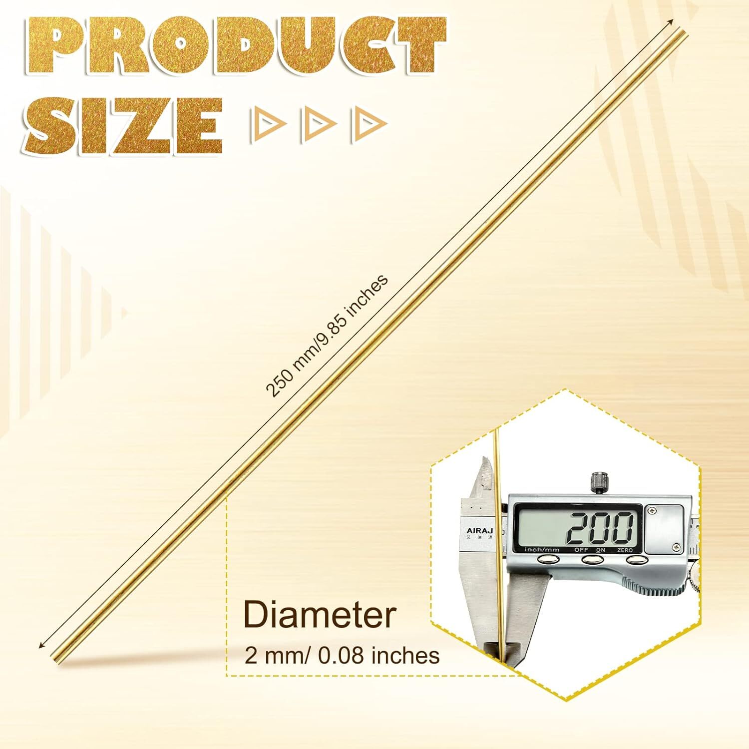 40 Pcs Brass Welding Rods 3/32 in Brazing Rods Brass Rod for DIY Craft Drift