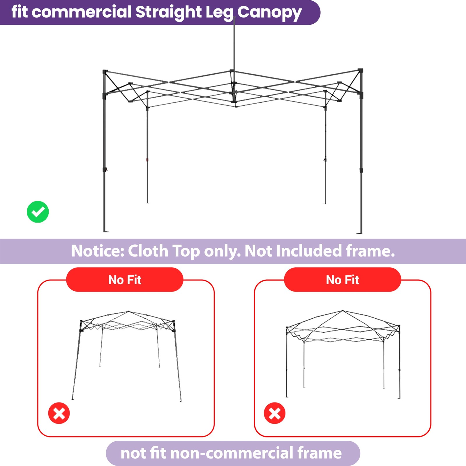 Tradesparker 10X10 Commercial Pop Up Canopy Replacement Top-Windproof