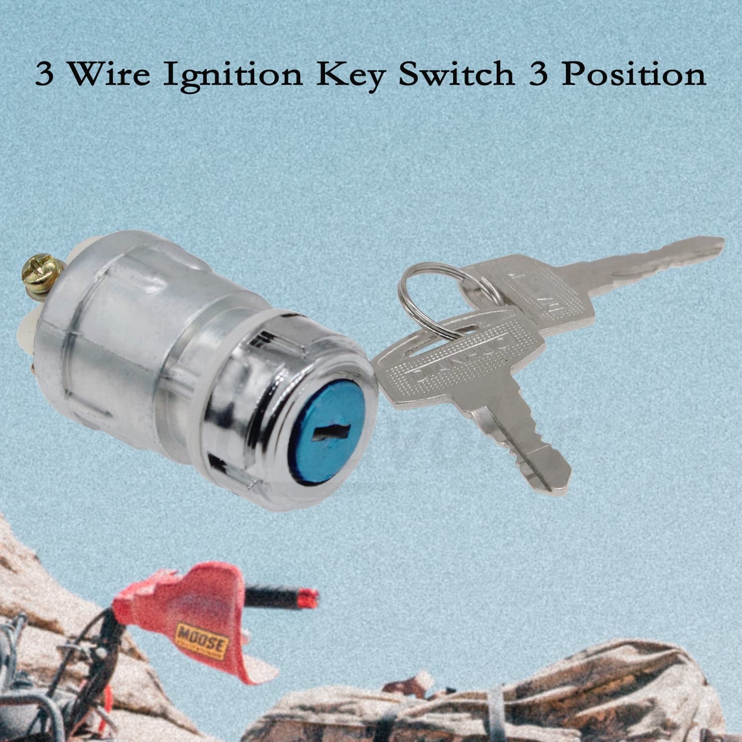 Amavoler 3 Wire Ignition Key Switch 3 Position Replacement Fit for Manco Amer…