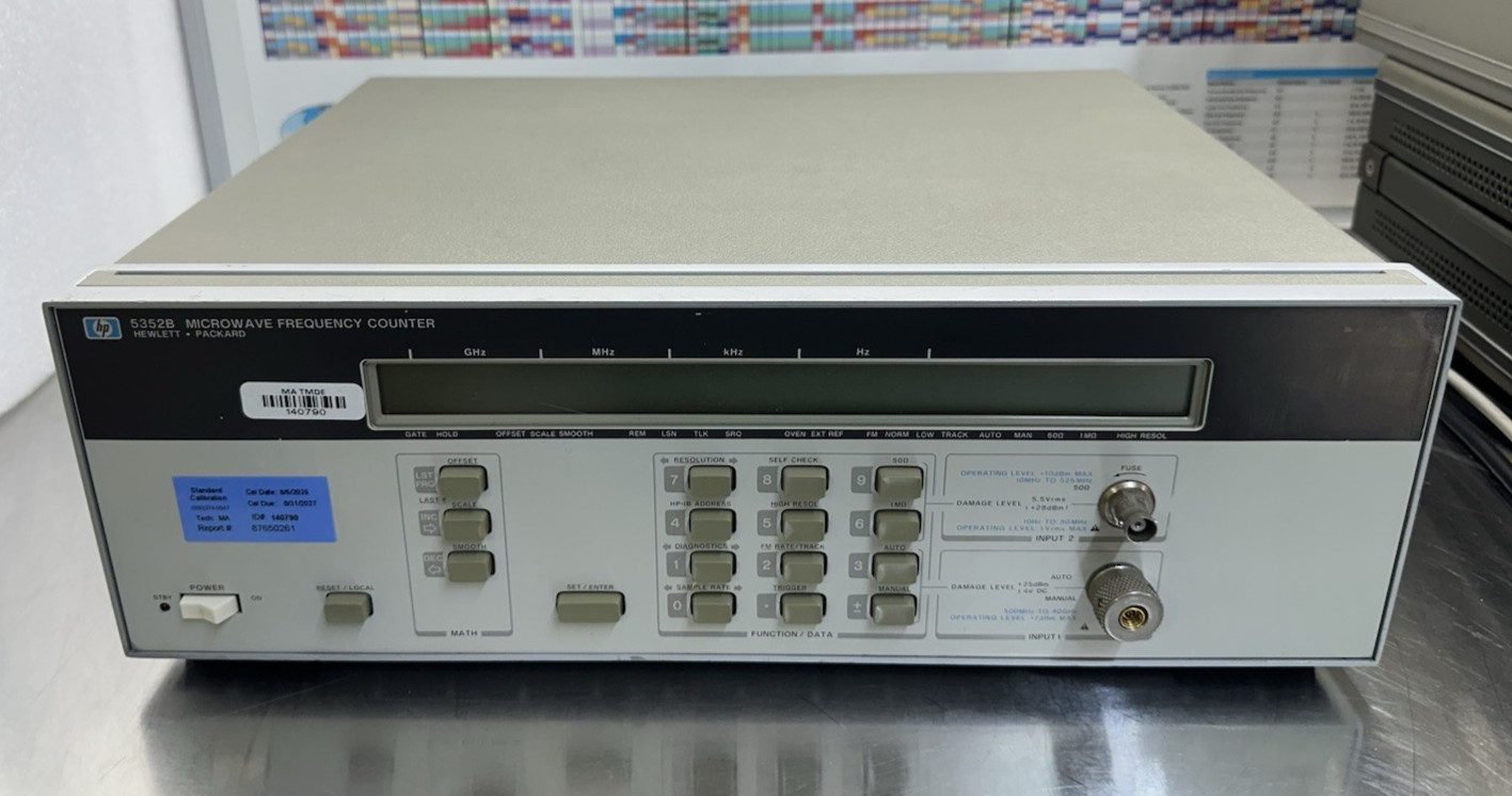 HP Agilent 5352B 40 GHz Microwave Frequency Counter Opt 010 — Calibrated —